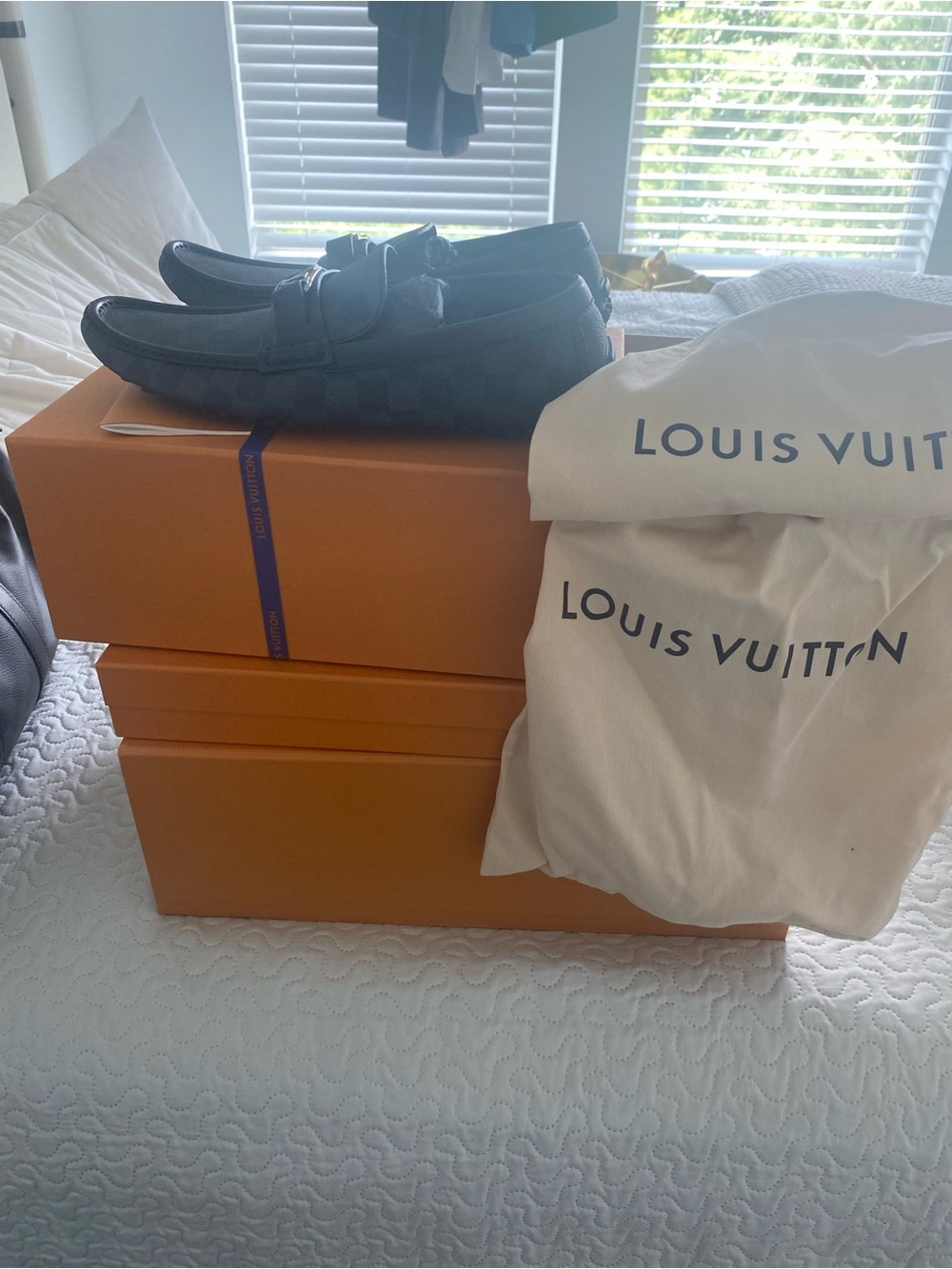 Louis Vuitton Men’s Black Leather Penny Loafers